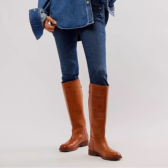 🆕 FREE PEOPLE | EVERLY EQUESTRIAN STRAP BOOT | SADDLE TAN | SZ: 8.5 - Picture 3 of 10